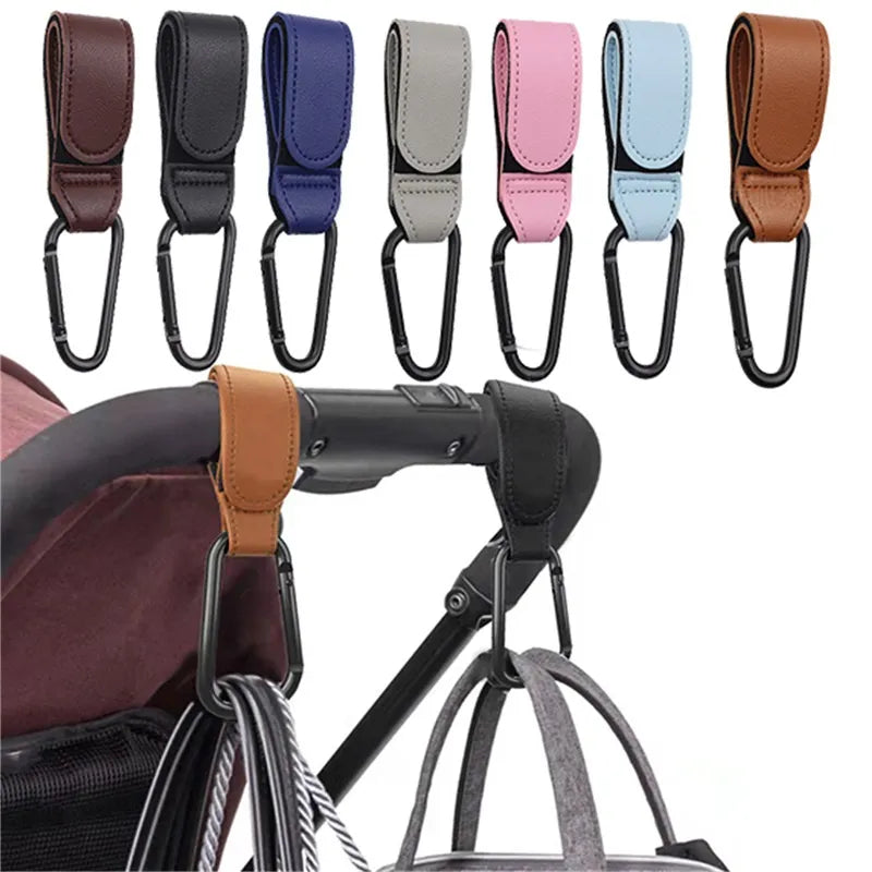 Upgrade Your Stroller with PU Leather Baby Bag Stroller Hooks