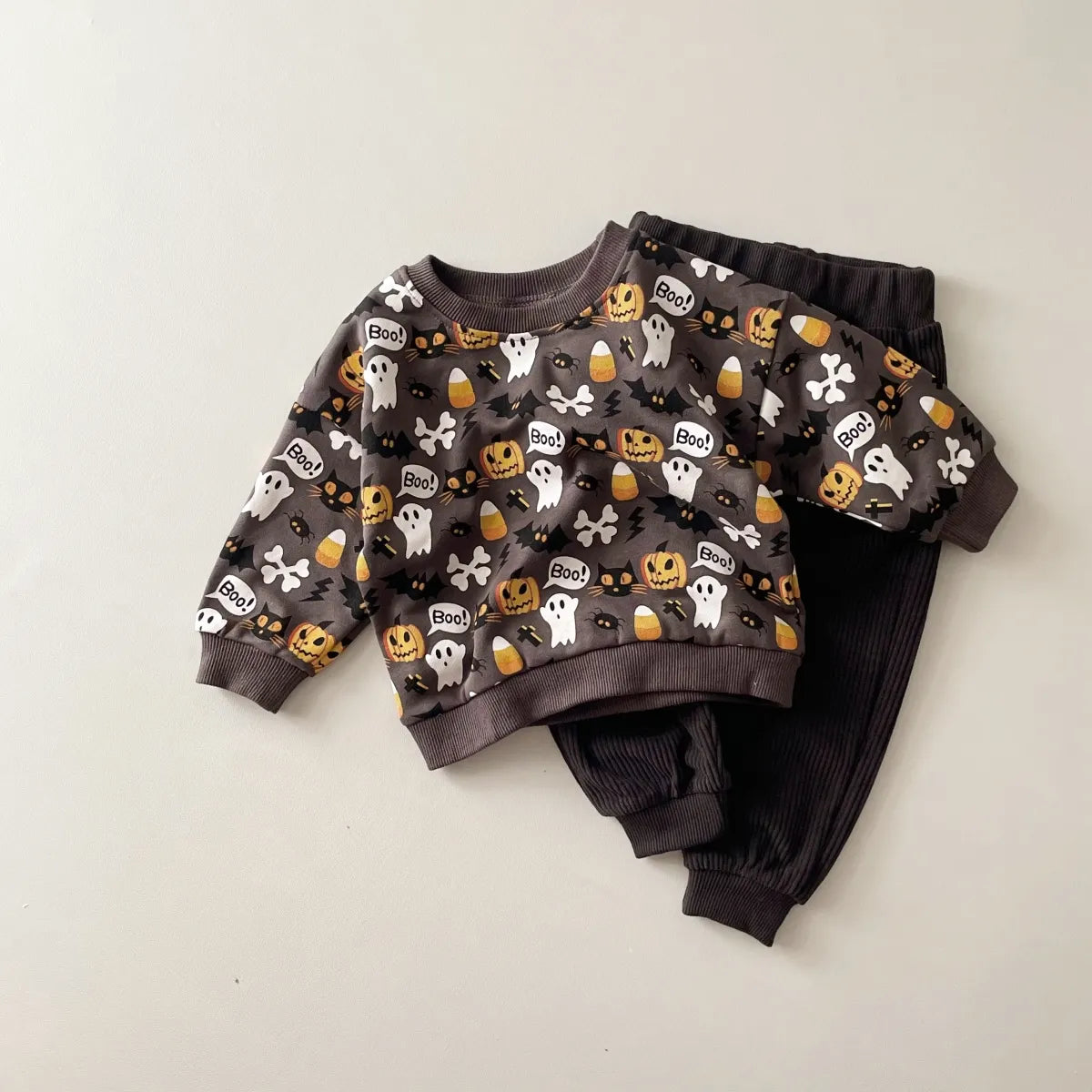 Halloween Baby Boy Ghost Print Outfit Set 👻🎃
