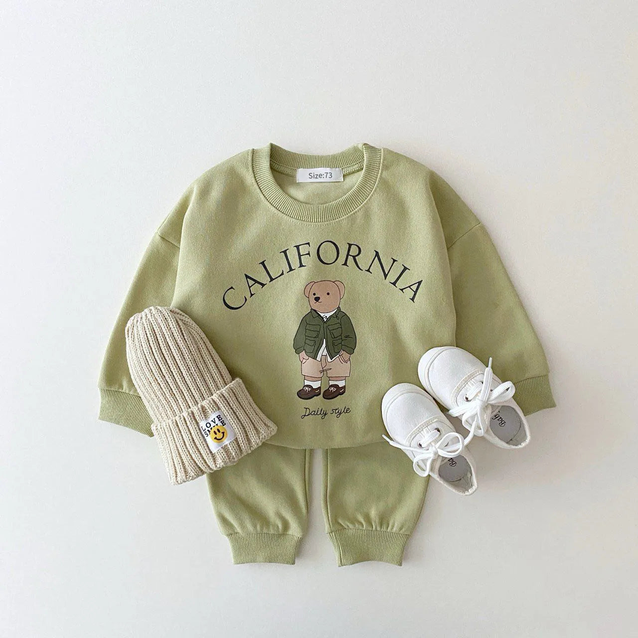 Newborn/Toddler Bear Print Pullover Top and Pants Set