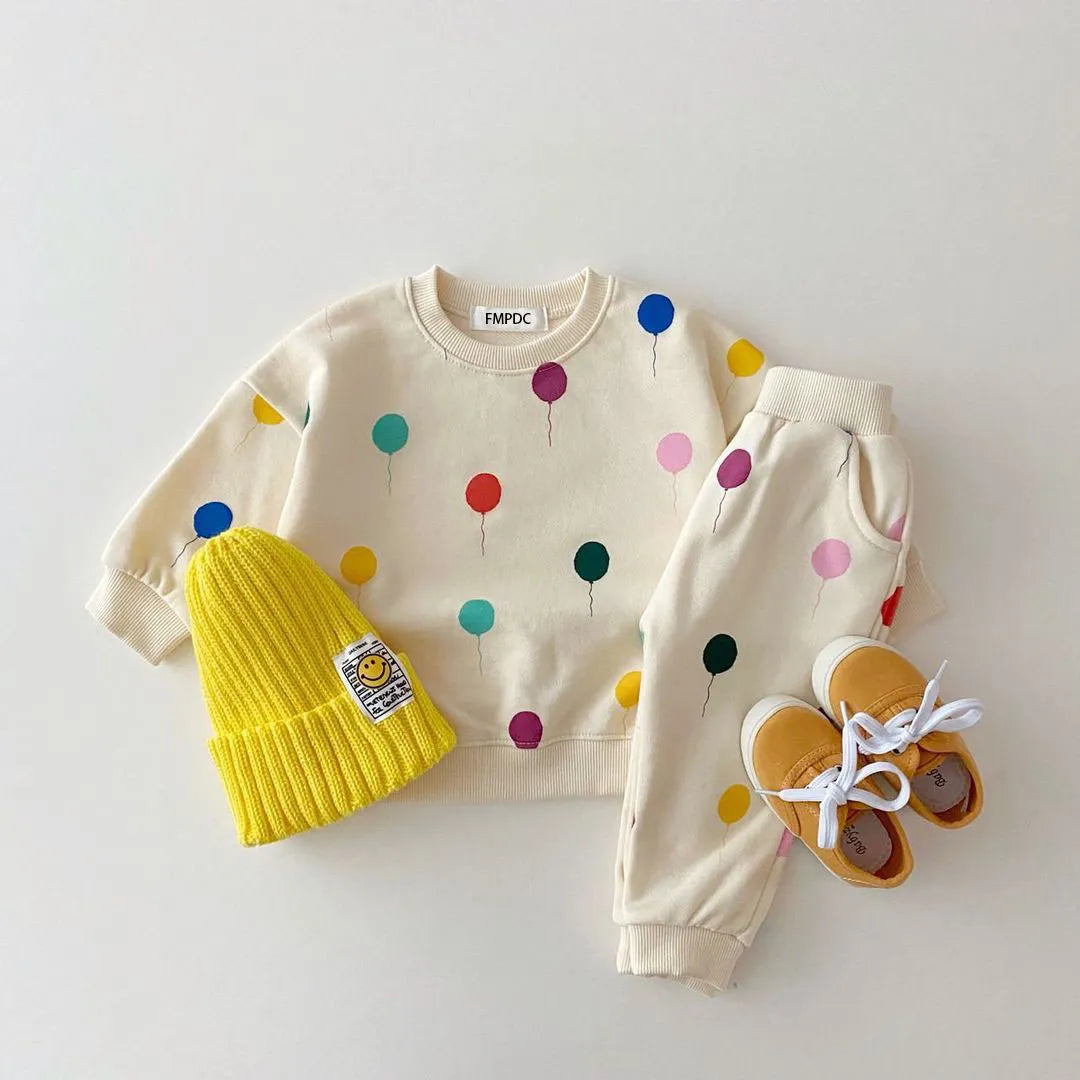 Kids' balloons Print  Sweater Pants Set