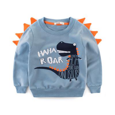 Baby Boy Cotton Cartoon Printed Long Sleeved Dinosaur Sweatshirt