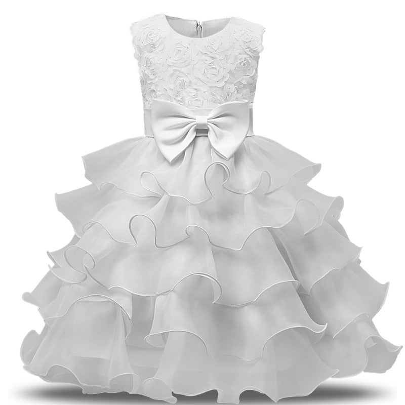 Formal Party Dress for Girls - Lace Tutu Flower Dress for Weddings, Birthdays, Christmas and Ceremonies